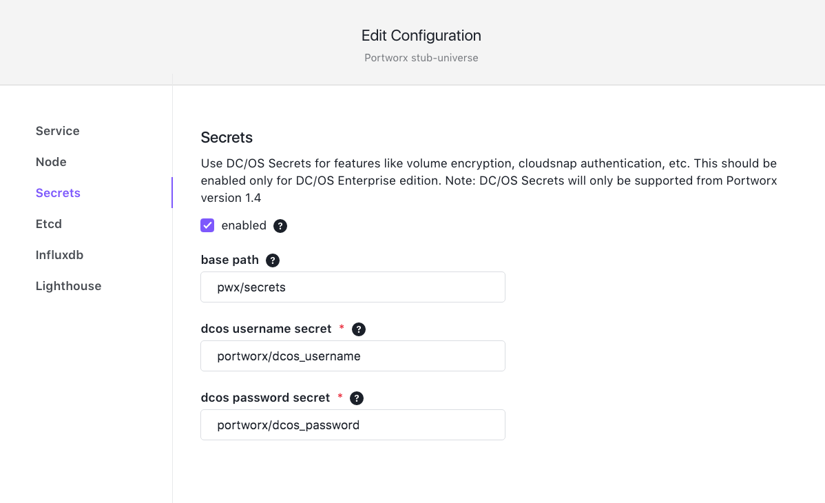 portworx-dcos-secret