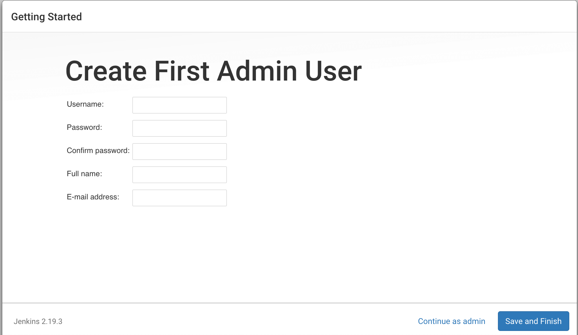 Configure Admin User